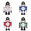 KX4B Cartoon Robot Alarm Clock Metal Wake-up Clocks with Flashing Eye Lights Ornament
