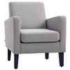 Linen Look Boxy Armchair Light Grey