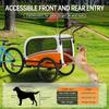 Sepnine 2-in-1 Dog Bike Trailer Stroller,Foldable Dog Cart with Quick Release Wheels,110lbs Capacity,Non-Slip Floor