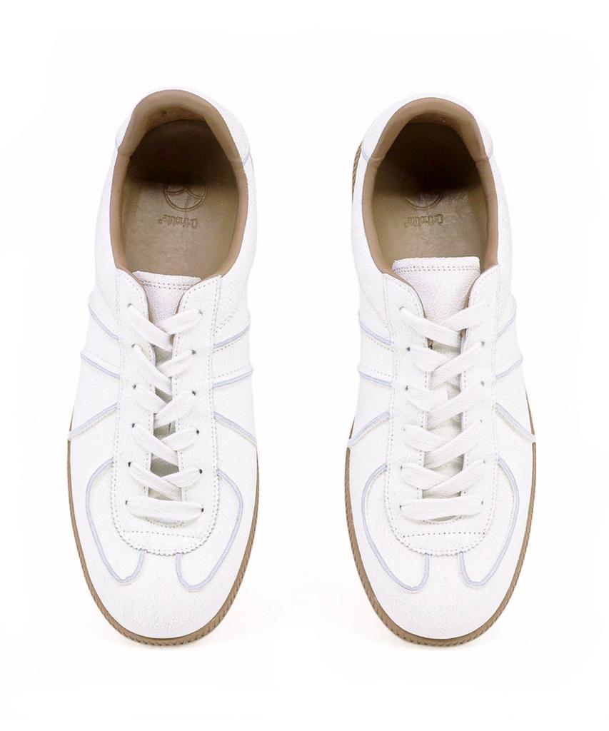 Yase Reverse Vintage Leather German Army Sneakers White