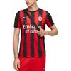 Puma Ac Milan Fitted Versatile Fan Short Sleeve Football Shirt Men Tops Black Red 779962-01