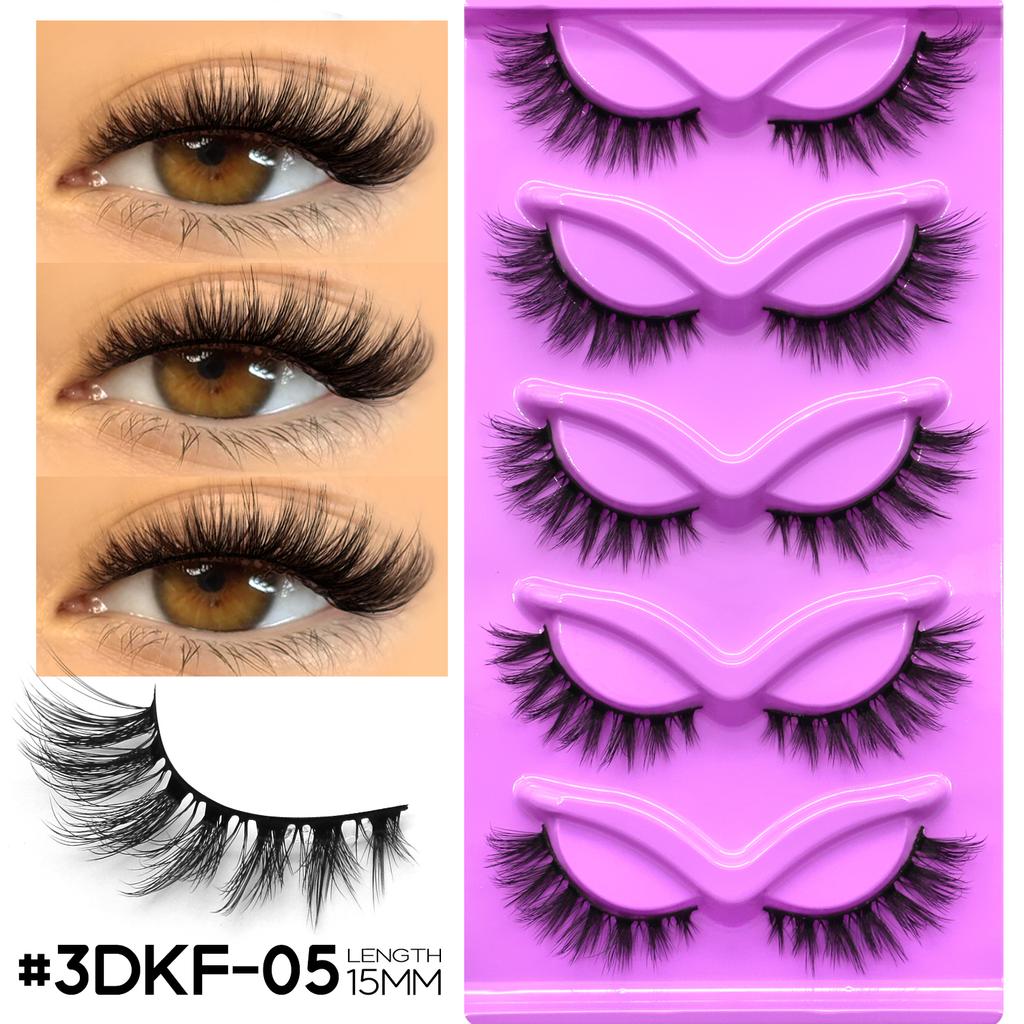 GROINNEYA Fluffy Cat Lashes 3D Faux Mink Lashes Soft Full Thick Eyelashes Wispy False Eyelashes Curly lashes wholesale lashes