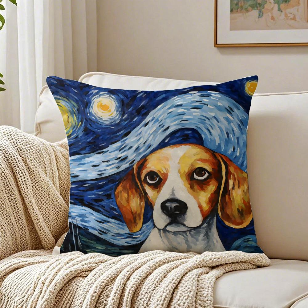 Catoon Starry Sky Dog Cushion Cover Pillowcase Antidustmite living Room Sofa Decor Cushion Room