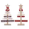 Christmas Tabletop Ornaments Wooden Sign Decoration with Base for Gifts Home Decor Layout Prop Red