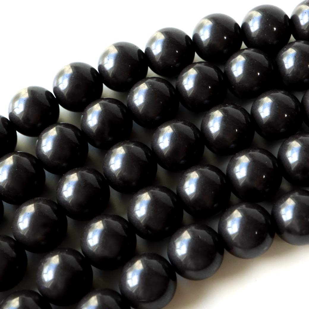 

[GOLD STONE] Black Beitou Stone Strand, 40cm, from Taiwan, Negative Ion Measured, Radium Black, Hokutolite, 8mm