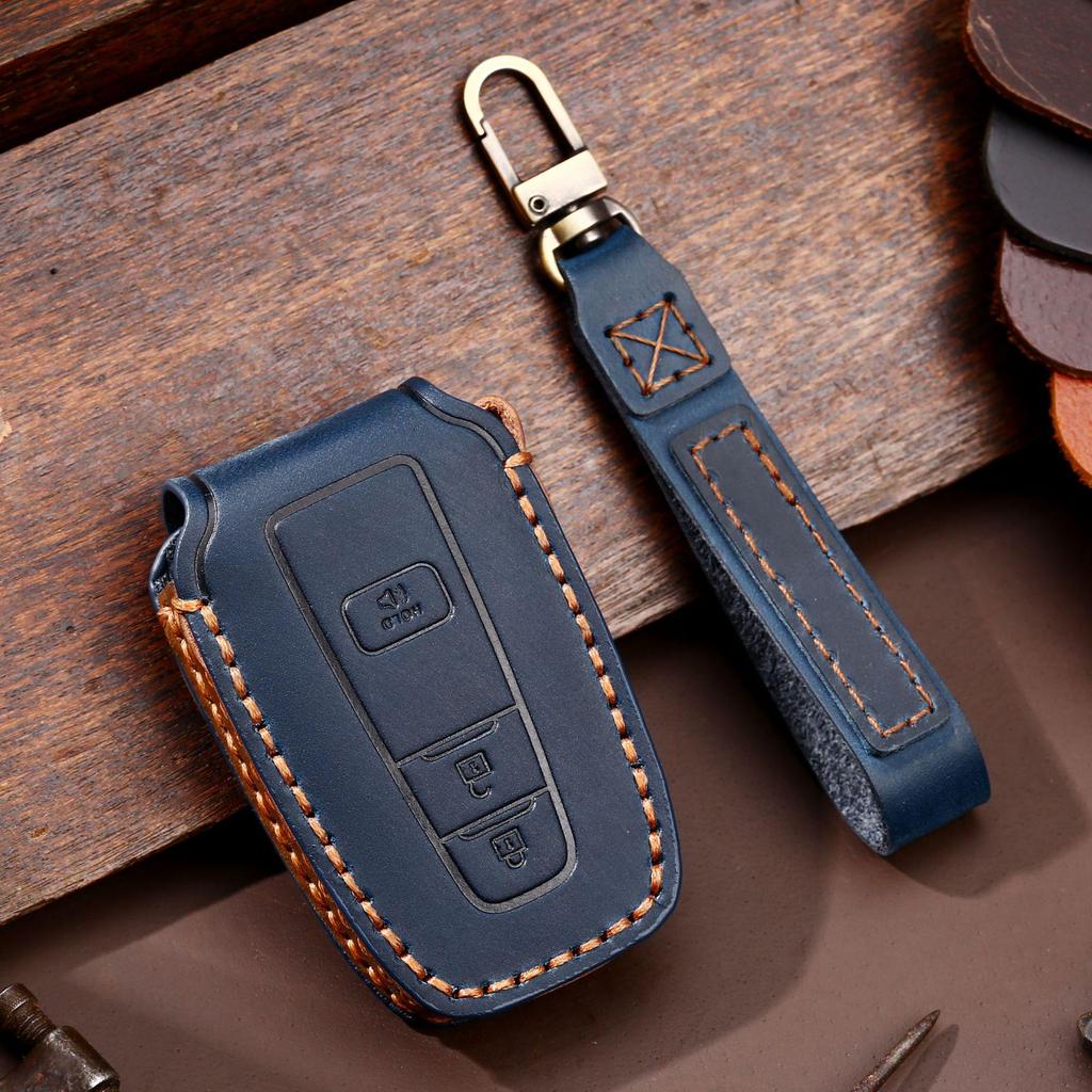 Handgefertigte Toyota-Schlüsselhülle aus echtem Leder: Schutzhülle für Autoschlüssel