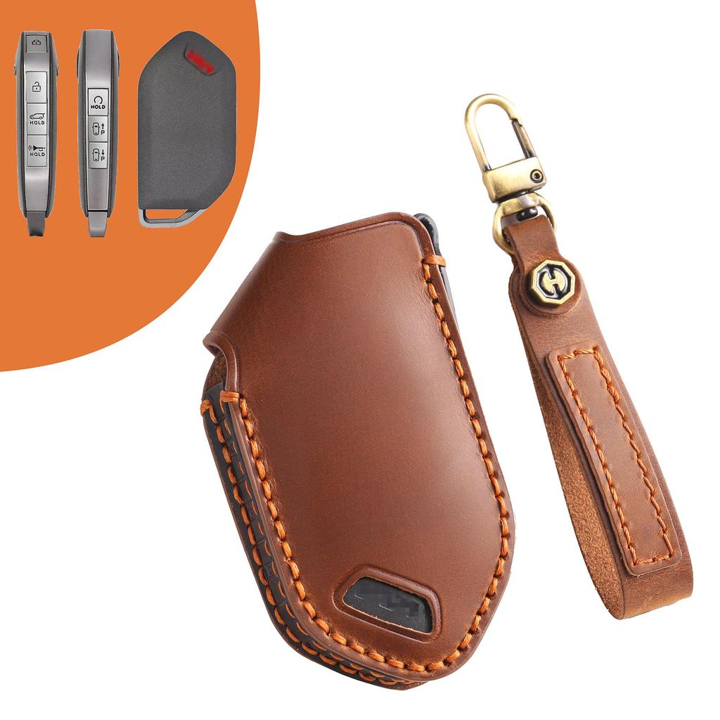 Kia Genuine Leather Car Key Cover Handmade forK3/K4/KX3/K5/KX57
