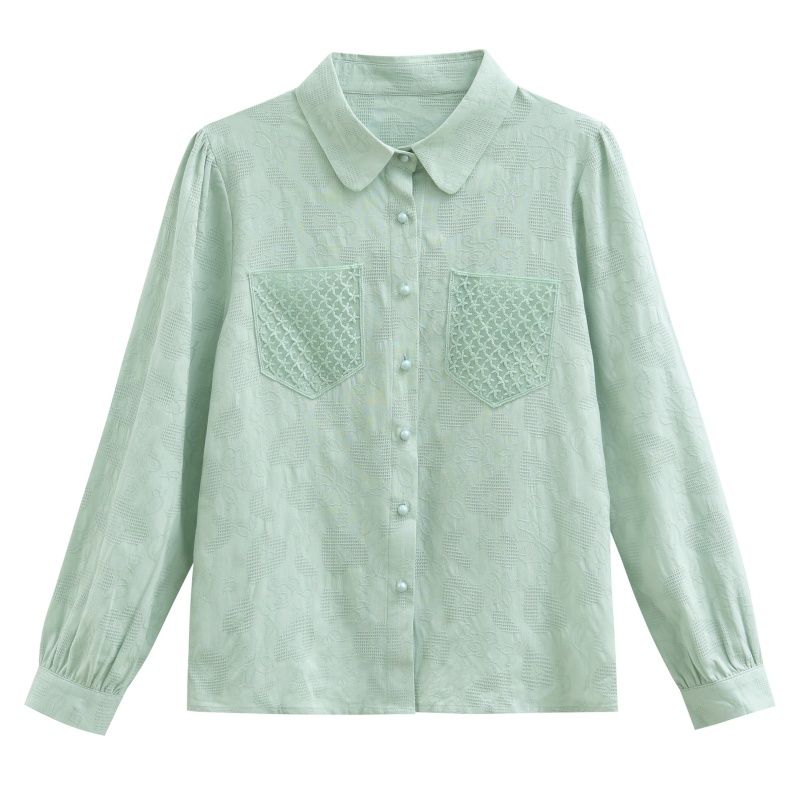 Long Sleeve Women's Shirt Stylish Spring  Autumn New Clothing Ladies Solid Top
