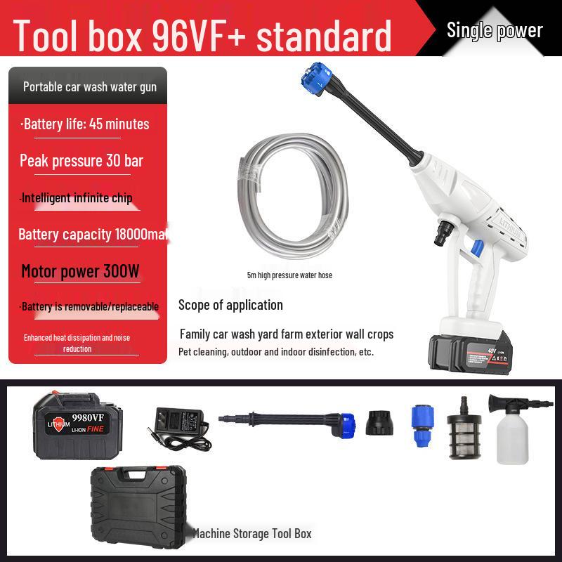 Portable High-Pressure Wireless Car Wash with Lithium Battery