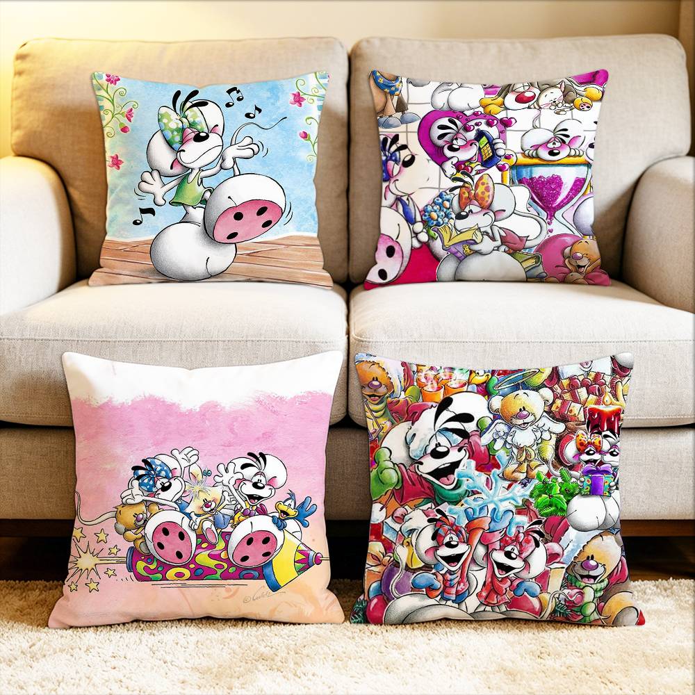 Fine Glasses Unisex Cartoon D-Diddl Classic Various Sizes Square Pillow Case For Car Home Bedchamber Decor