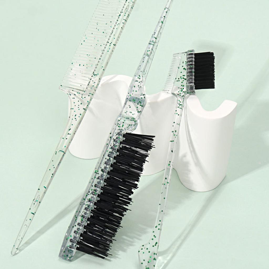 3Pcs Tailed Comb Set Fine-Tooth Coloring Comb Anti-Static Hair Styling Hairdressing Sectioning Highlighting Cutting Comb