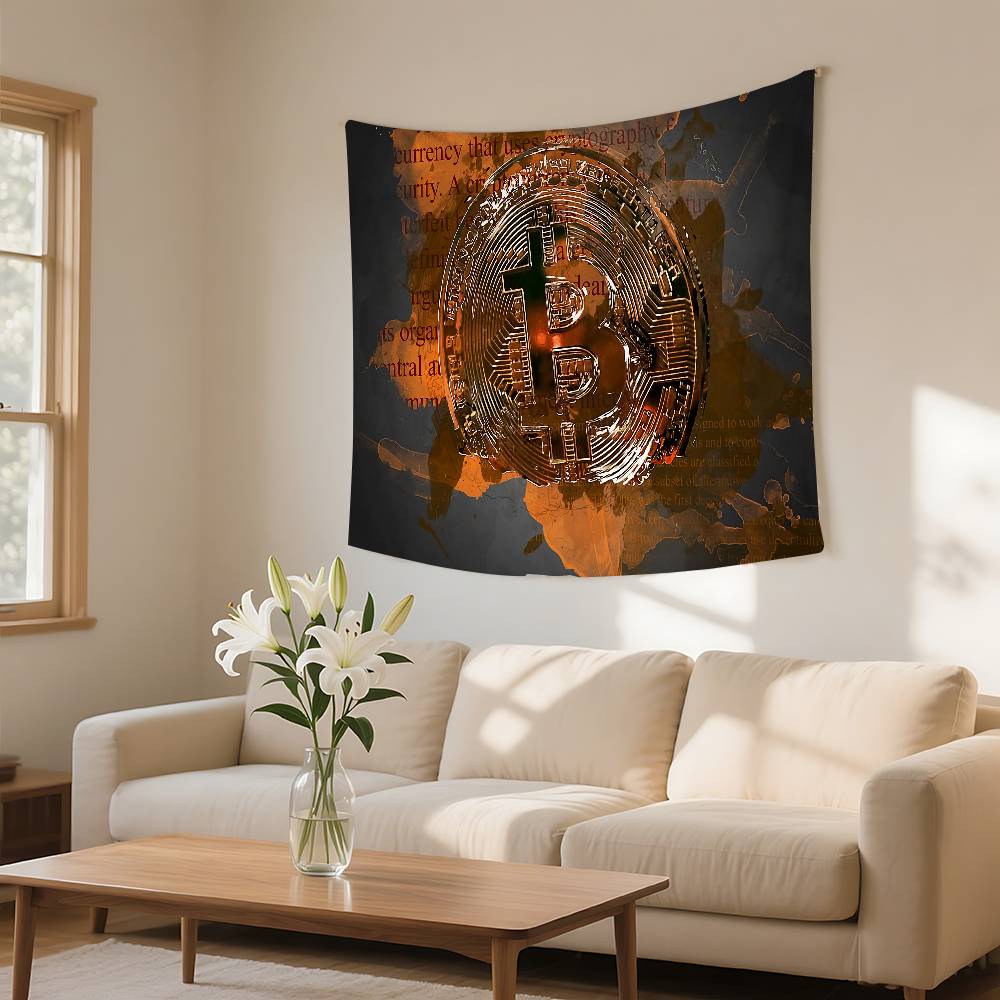 I Love Accept Bitcoin Tapestry Wall Hanging Tapestry Art Deco Blanket Curtain Hanging At Home Bedroom Living Room Decor