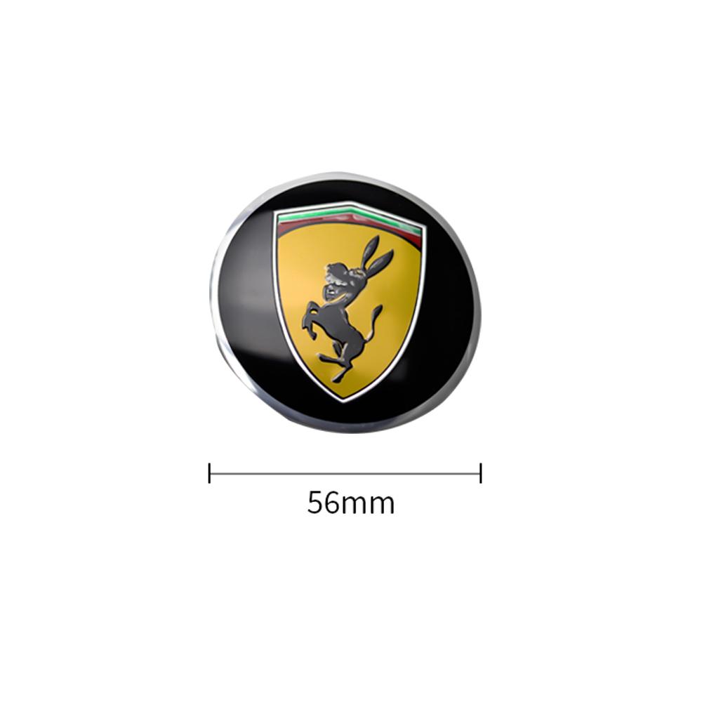 4Pcs/SET 56/60mm Car Wheel Center Hub Caps Emblem Sticker Cover For Ferrari 308 GT4 328 GTB GTS F355 360 Modena F430 458ltalia HS9