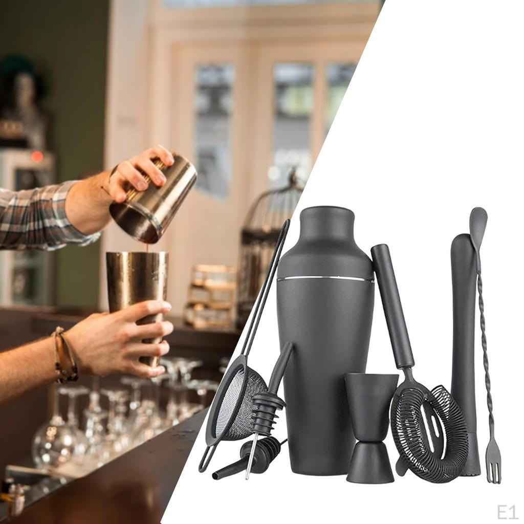 Cocktail Shaker Muddler Strainer Set Jigger Drink Martini Mixing