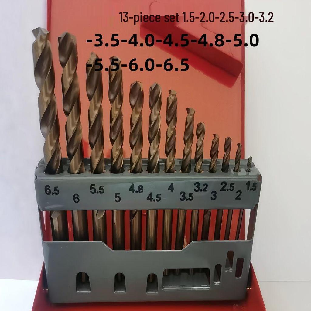 Stainless Steel Twist Drill Bit Set for Metal and Aluminum, Super Hard, Hand Drill, Straight Shank, Sizes 1-10.