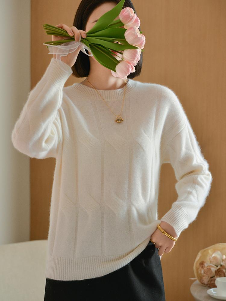 Dámský kašmírový svetr Qinghe kašmír 30% kašmír 70% vlna podzimní a zimní kašmírový svetr měkký a teplý