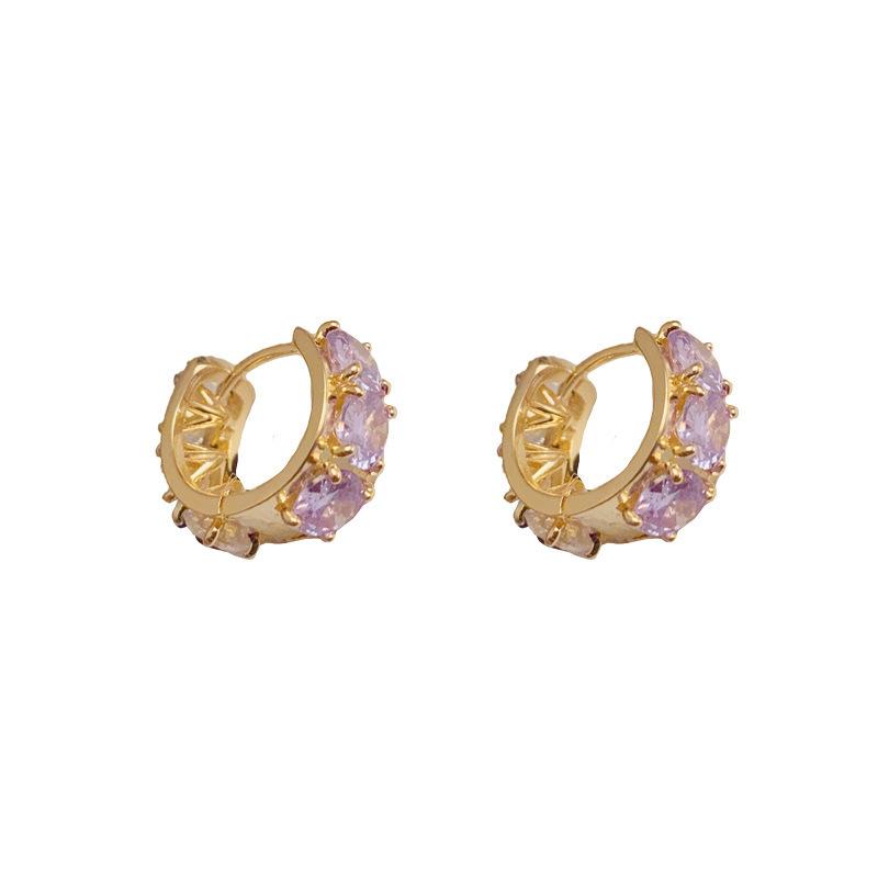 

Micro-inlaid double-sided zircon geometric ear buckle women s personality fashion light luxury niche design super flash earrings earrings