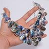 Classic Top Grade Qualite 100% Natural Abalone Shell Ethnic Style Handmade Jewelry 925 Steling Silver Plated Necklace 22" WSJ-4796
