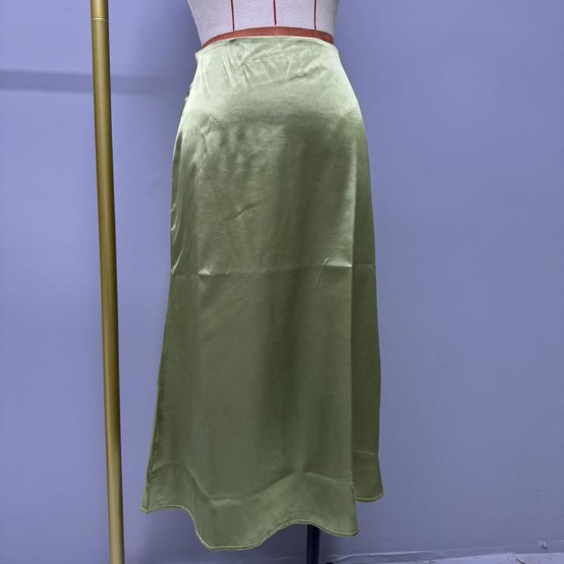 Mode Elegante Hohe Taille Satin Lange Röcke Frauen Slit Sexy Feste Beiläufige Lose Frau Rock Sommer Neue Vintage Einfache Schlank Satin damen Rock 26564