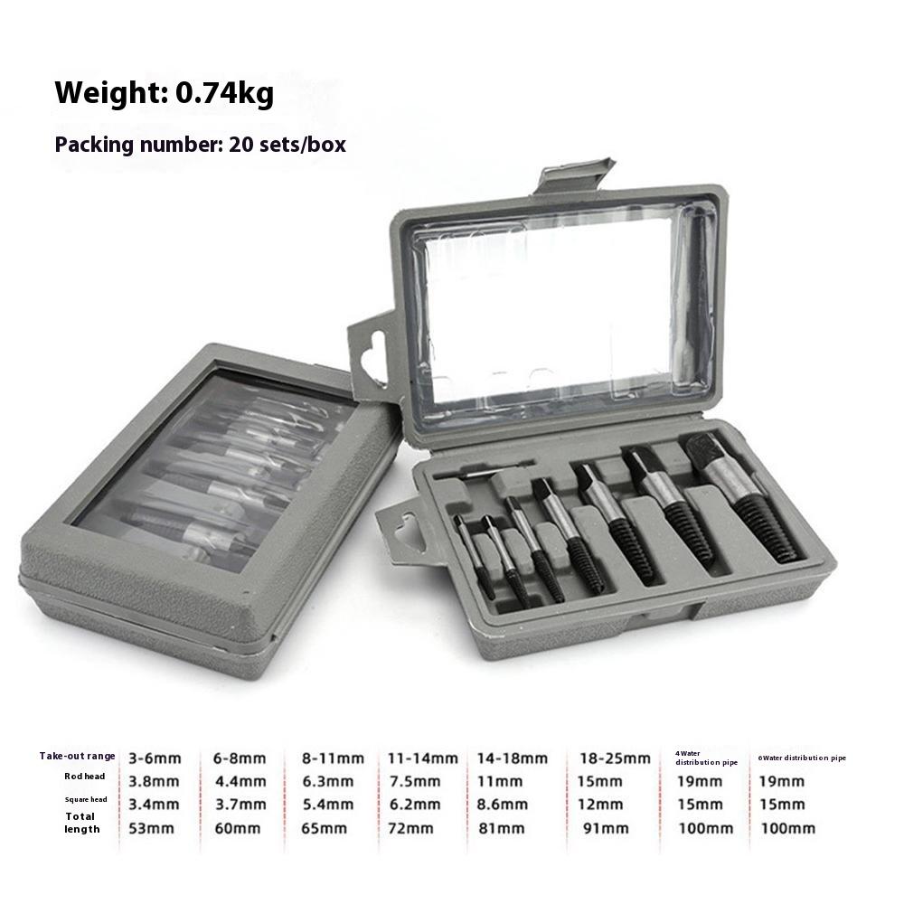 8Pcs Broken Screw Extractor Set High Carbon Steel Drill Bit Damaged Bolt Remover Tool