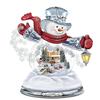 Snowman Santa Claus Wall Clings Stickers Music Box Christmas Stickers Window Glass Decor Waterproof Decals