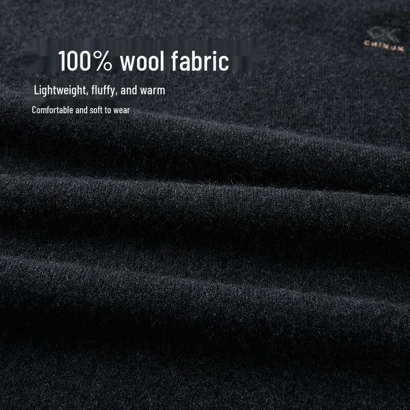 HLA Men's Pure Wool Mock Neck Knit Sweater