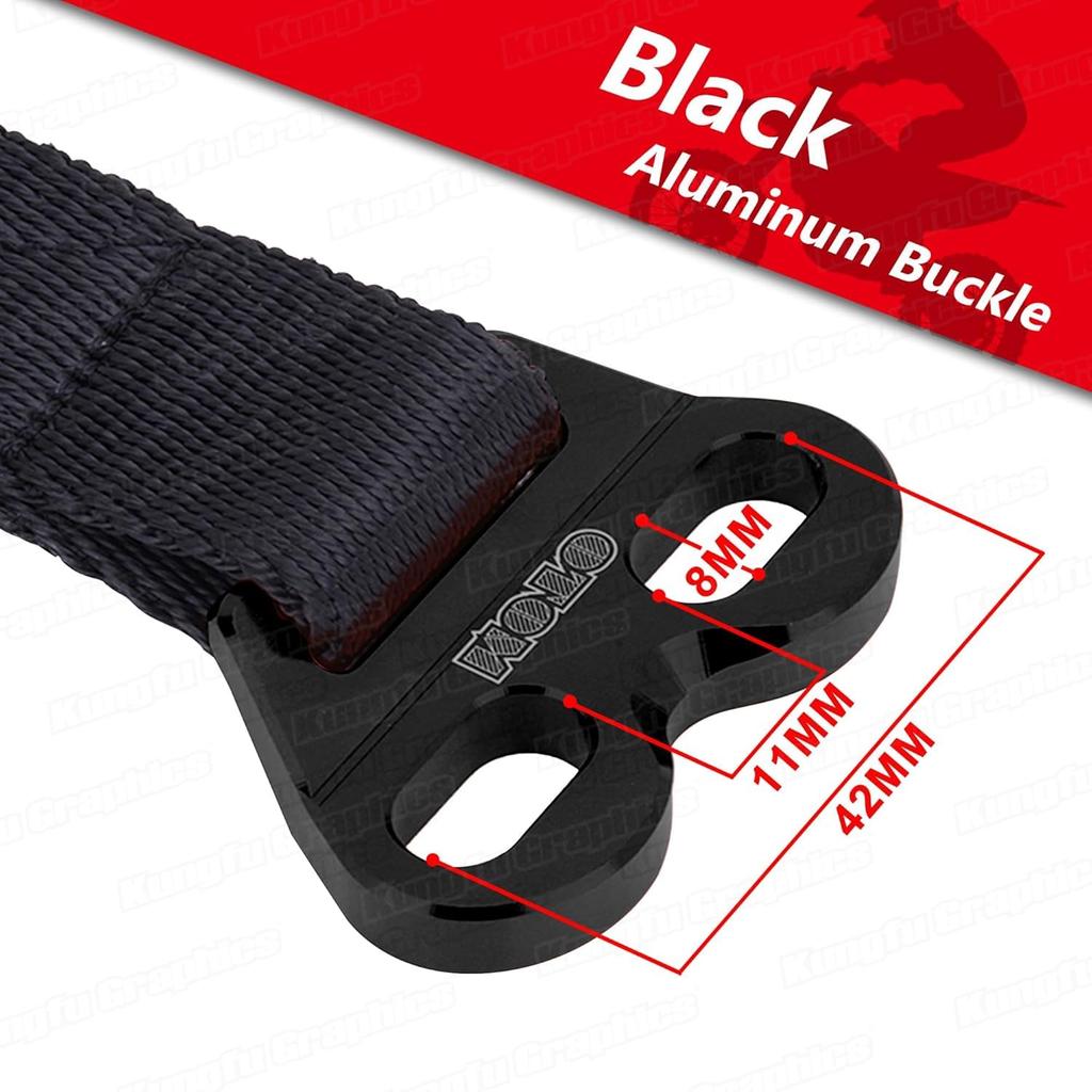 Motorcycle Tow Rope Strap Rescue Pull Bundle Belt Link Black Tie-Down Rope,