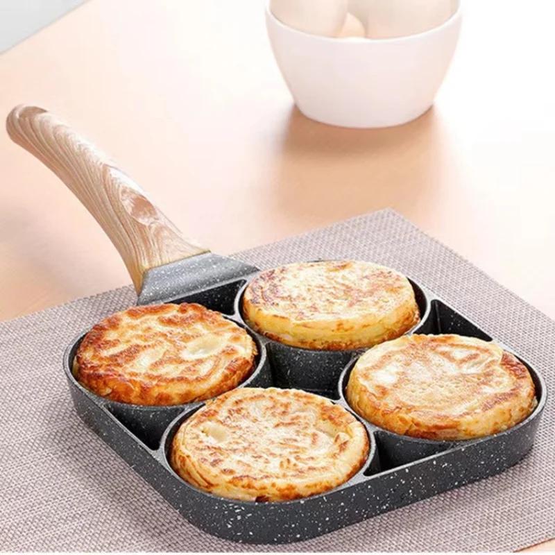 Egg Frying Pan Nonstick 4-Cups Pancake Breakfast Pot Induction Cooker Small Hamburg Bread Breakfast Maker Kitchen Accessories