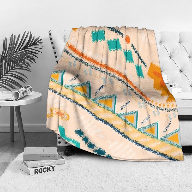 Geometric Tribal Pattern Blanket Aztec Inspired Throw Blanket Colorful Geometric Sofa Blanket Home Decor Gift for Women