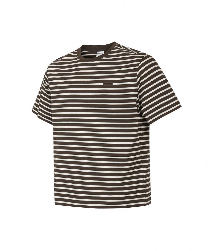 DISCOVERY EXPEDITION Men'S Striped Short Sleeve T-Shirt (Brown)