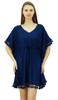 Bimba Women's V Neck Tassel Kaftan Short Rayon Caftan Designer Beachwear Coverup