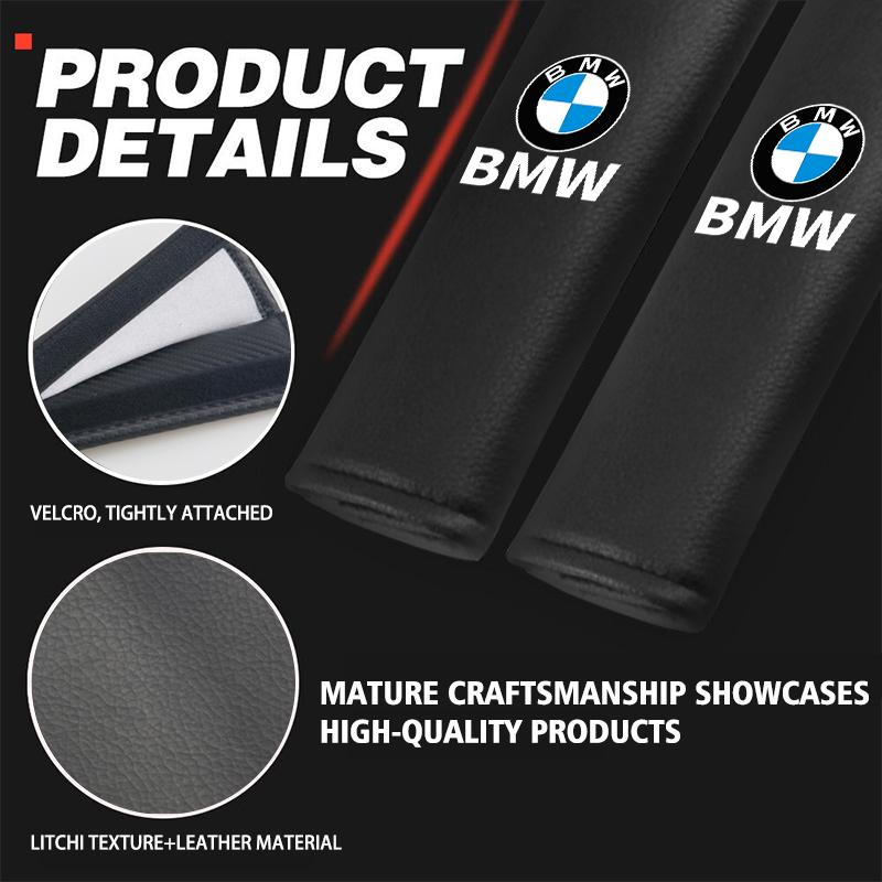 1/2Pcs Leather Car Seat Belt Shoulder Protector Seat Belt Cover For BMW E46 E90 E60 F10 E39 F30 E36 E87 E90 E30 E53 F31 E92 msdf34