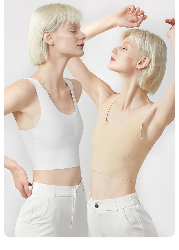 Women's Seamless Chest Binder - Slimming Sports Vest for Large Busts, No-Show, Super Flat Chest, Ideal for Cosplay, Summer Wear.