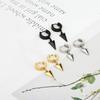 1 Pair Black Stainless Steel Punk Hip Hop Hanging Hoop Earrings with Triangle Design Dangle for Unisex Gothic Streetwear Jewelry