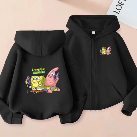 Kids Cardigan Sweatshirt Girls Boy 3-12 Years Hoodie Zipper Style Popular Anime Print Sports Casual Fashion Loose Coat Clothing