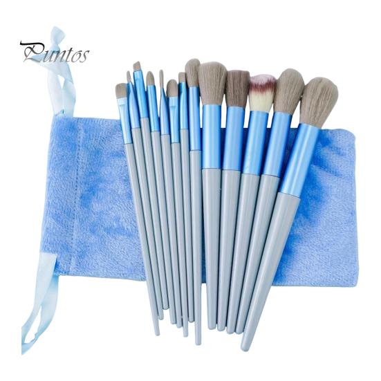 

13 шт./набор кистей для макияжа портативная профессиональная основа рассыпчатая пудра румяна тени для век консилер губ бровей растушевка косметические кисти инструменты синий