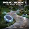 4/2/1PCS Solar Disk Light Waterproof Outdoor Glass Garden Stake Lighting Colorful Decorative Pathway LED Lights Dusk to Dawn