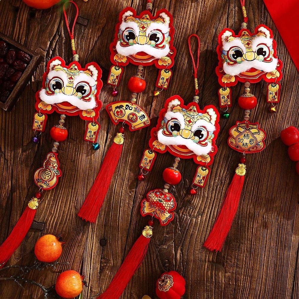 New 2026 New Year Pendant Red Lucky Flower Pendant Year of the Horse Entrance Door Decor Festive Atmosphere