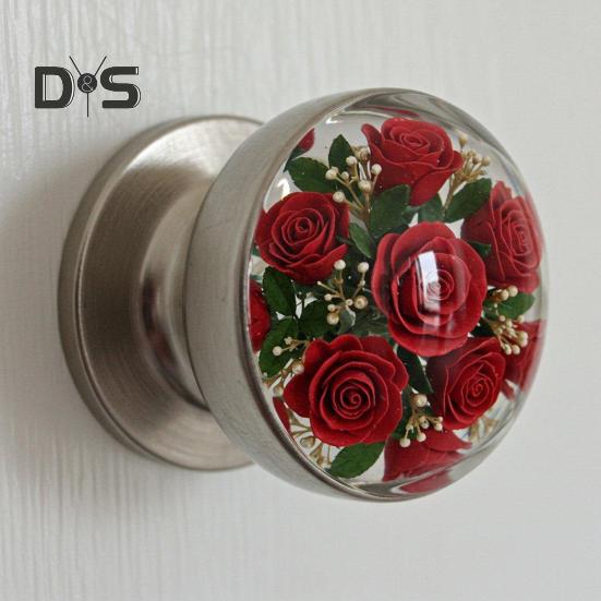 Decorative Door Handle High Durability Simple Installation Nature-Inspired Transparent Doorknob Cabinet Pull