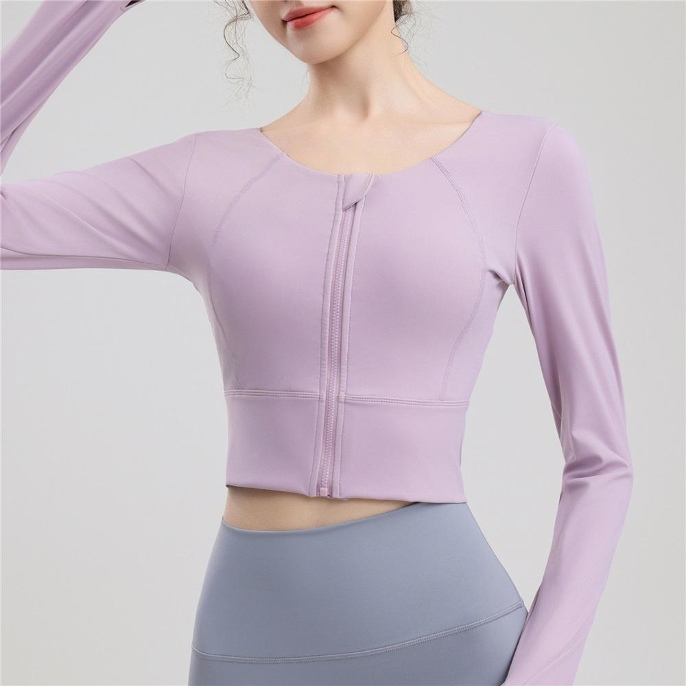 Yoga Clothes With Chest Pads, Tops, Women's High-end Fitness Clothes, Sports Cycling, Pilates Training, Beautiful Back, Long Sleeves