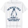 Three Penguin Moon Funny Birds Howling T Shirts Unisex Pure Cotton Humor Streetwear Tee Shirt Short Sleeve Unisex Loose Clothing