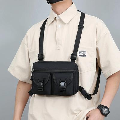Kamizelka Taktyczna Torba Streetwear Punkowa Torba na Pierś Modna Przenośna Oxford Wielofunkcyjna Wielokieszeniowa Wodoodporna do Biegania Podróży