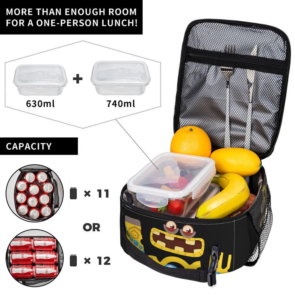Wubbox My Singing Monsters Insulated Lunch Bag for Women Kids Portable Food Boxes Thermal Lunch Box Tote