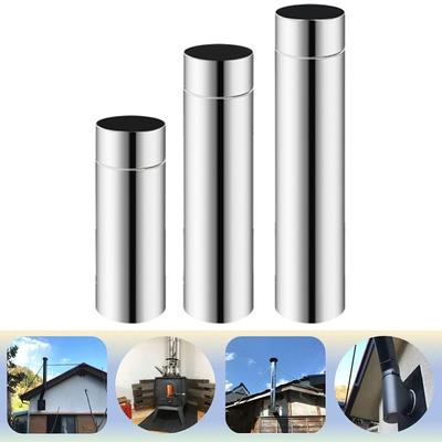 60mm Stainless Steel Stove Pipe ChimnDKFDLKF 0cm Length Straight Chimney Liner Pipe Heater Thicken Exhaust Pipe