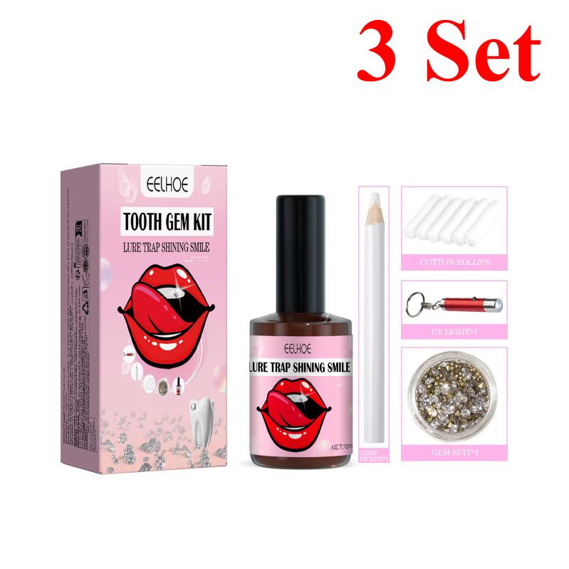 Kit de Joyas Dentales DIY Fácil de Quitar e Instalar Pegamento Super Pegajoso Resina Anti-caída Cristal Joyería Decoración Dental Kit de Joyería