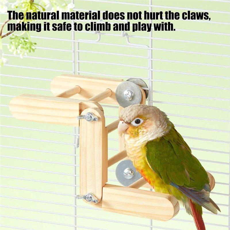 A84E-Adjustable Wood Ladder For Parrots, Bird Climbing Equipment , Sturdy Sunflower Hammock, Parrot Accessories