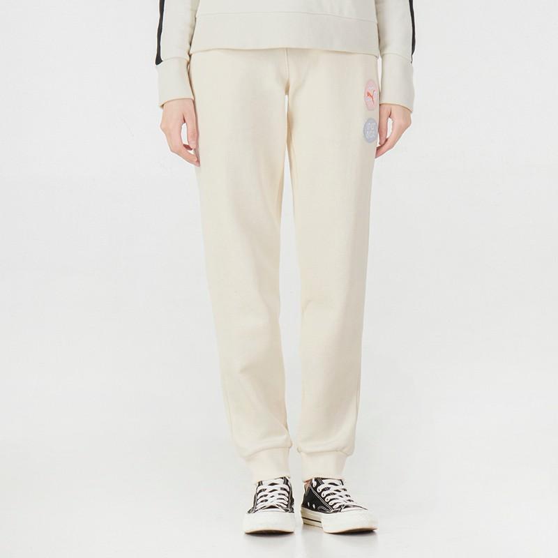 Puma Embroidered Logo Knit Tapered Breathable Sports Pants Women Bottoms 536755-99