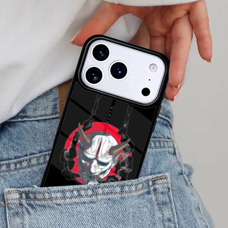 Samurai Oni Mask soft Phone Case for iPhone 17ProMax 12 13 14 15 16e 17 Pro Max Plus Air Cover