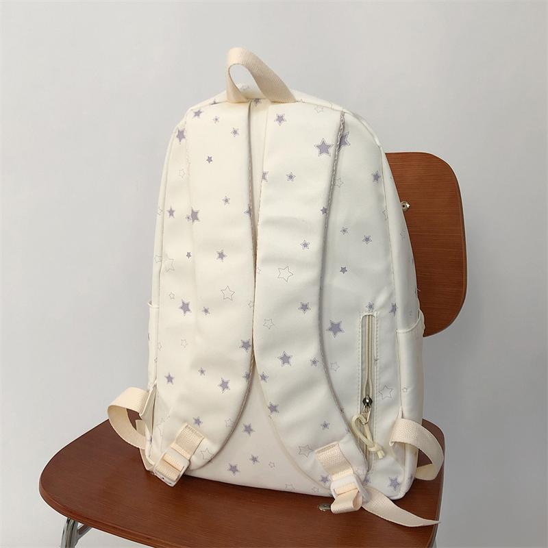 Star Print Student Schoolbag Large Capacity Women's Backpack