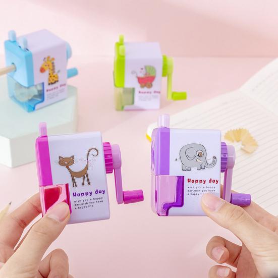 Pencil Cutter Labor-saving Anti-skid with Drawer Holder Comfortable Grip Cartoon Sharpening Detachable Rotary Pencil Sharpener Machine Accessories